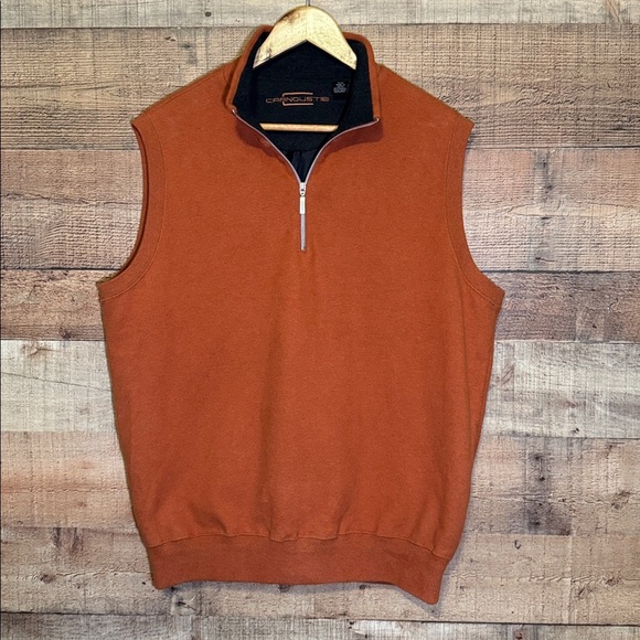 Carnoustie 1/4 Zip Pullover Golf Vest Men’s size Medium Burnt Orange Outdoor - Picture 1 of 7